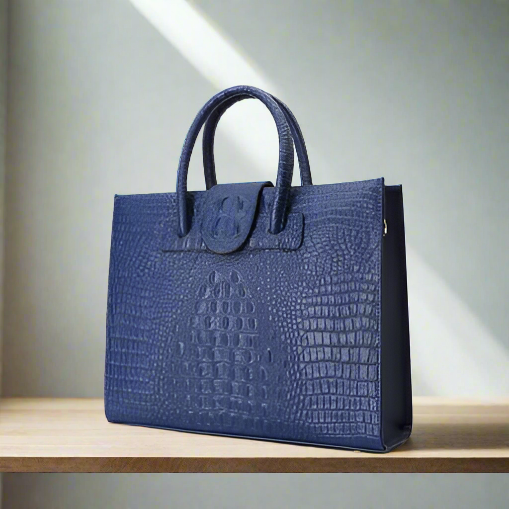 Evelyn Messenger Crocodile Tote