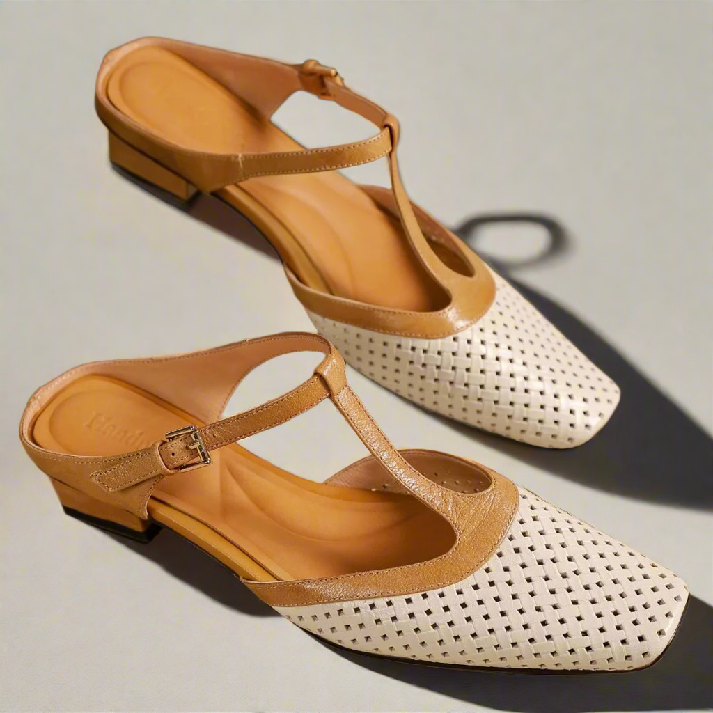 Rori T-Strap Leather Mules