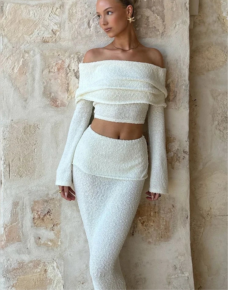 Off-Shoulder Crop Top & Maxi Skirt